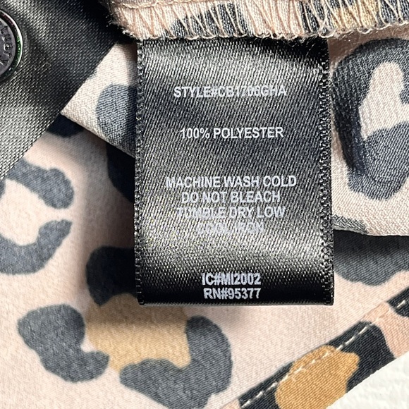 SANCTUARY Leopard PRINT PEPLUM BUTTON-DOWN TOP Medium - Picture 9 of 11